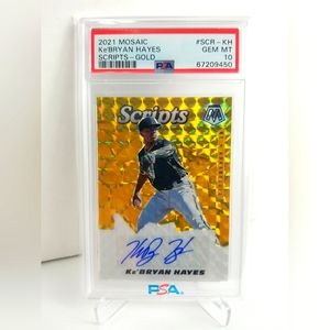 2021 Ke'Bryan Hayes RC Auto Panini Mosaic Gold #SCR-KH -PSA 10 GEM MINT